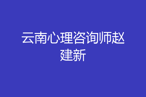 云南心理咨询师赵建新