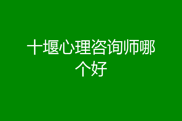 十堰心理咨询师哪个好
