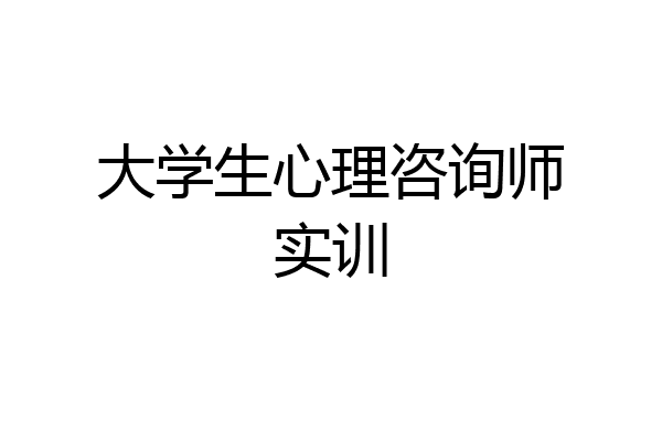 大学生心理咨询师实训