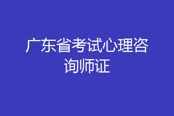 广东省考试心理咨询师证