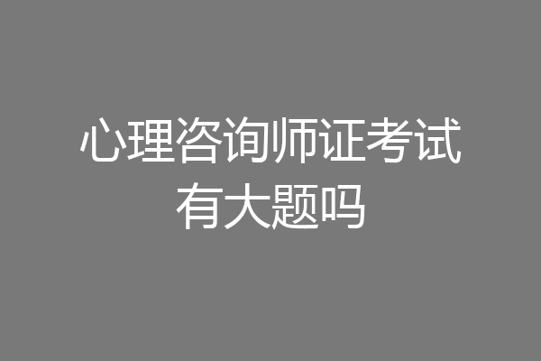 心理咨询师证考试有大题吗