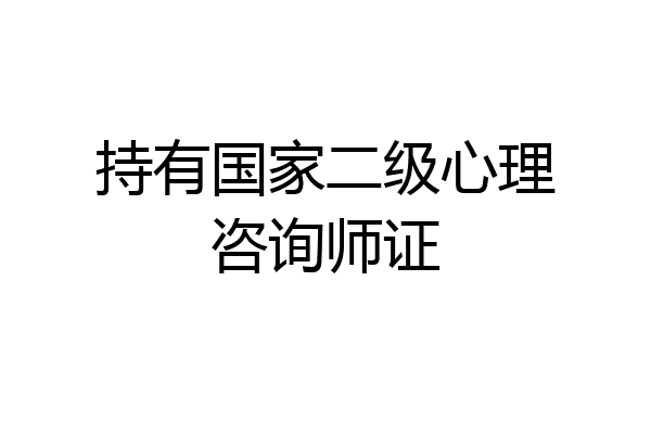 持有国家二级心理咨询师证