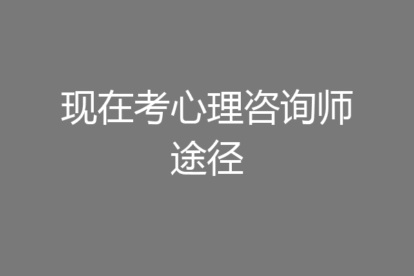 现在考心理咨询师途径