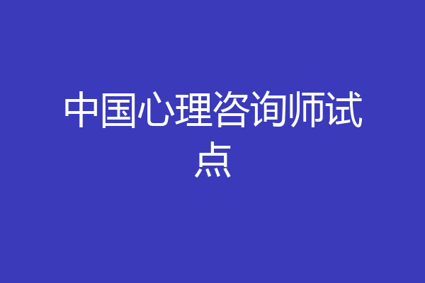 中国心理咨询师试点