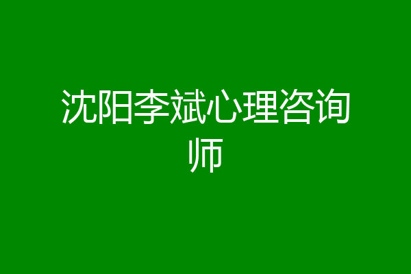 沈阳李斌心理咨询师