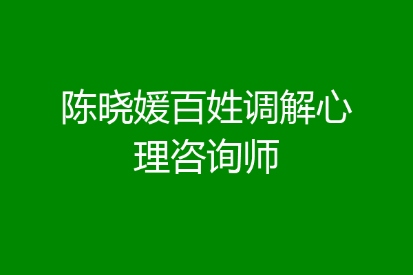 陈晓媛百姓调解心理咨询师