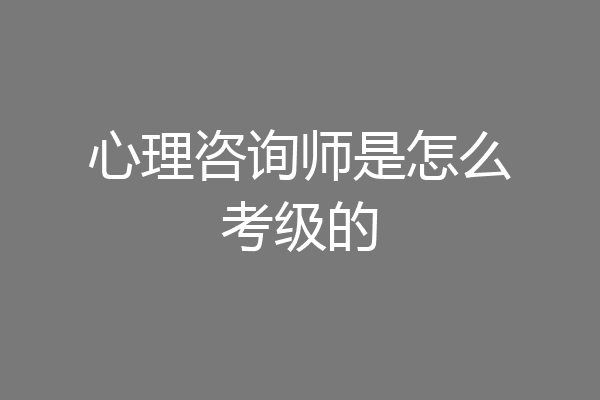 心理咨询师是怎么考级的