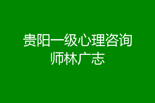 贵阳一级心理咨询师林广志