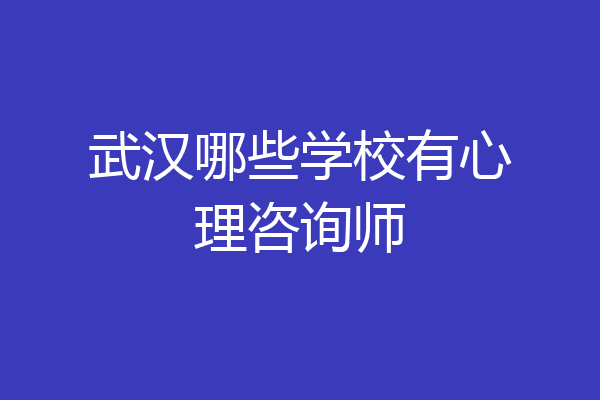 武汉哪些学校有心理咨询师