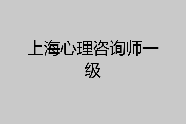 上海心理咨询师一级