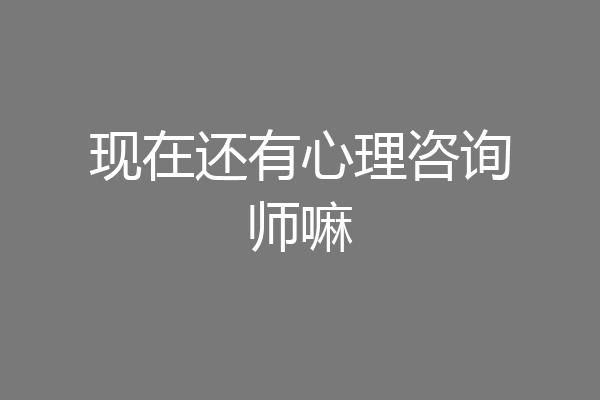 现在还有心理咨询师嘛