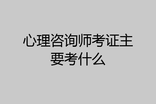 心理咨询师考证主要考什么