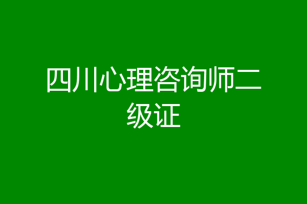 四川心理咨询师二级证