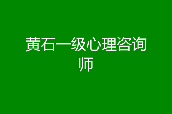 黄石一级心理咨询师