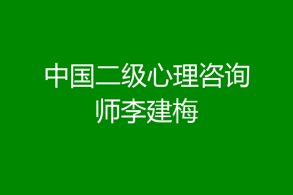 中国二级心理咨询师李建梅