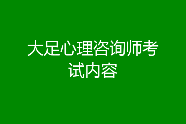 大足心理咨询师考试内容