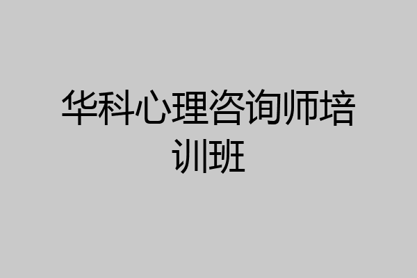 华科心理咨询师培训班