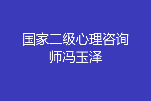 国家二级心理咨询师冯玉泽