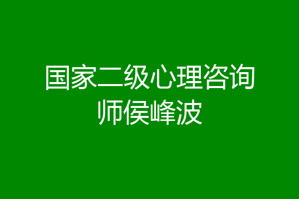 国家二级心理咨询师侯峰波
