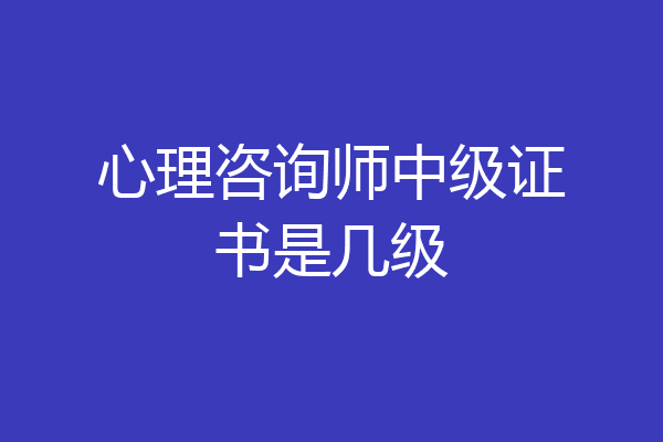 心理咨询师中级证书是几级