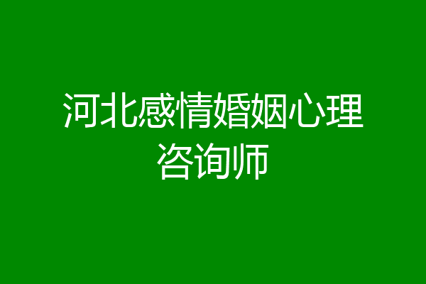 河北感情婚姻心理咨询师