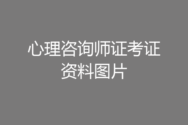 心理咨询师证考证资料图片