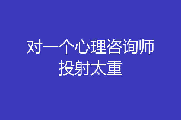 对一个心理咨询师投射太重