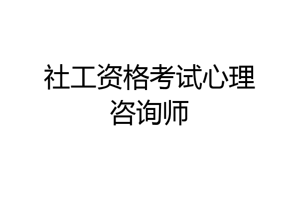社工资格考试心理咨询师
