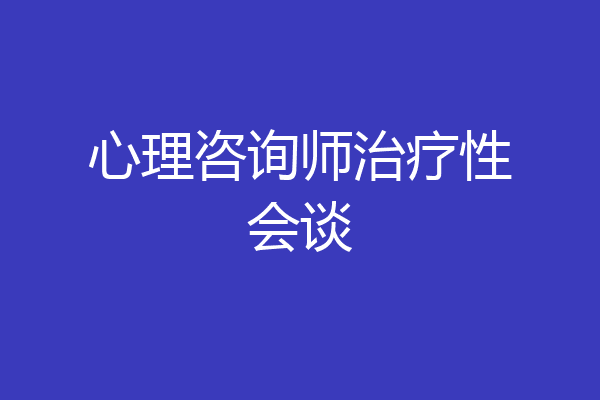 心理咨询师治疗性会谈