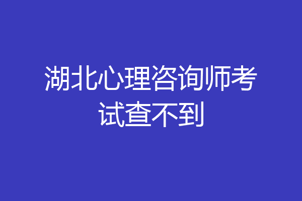 湖北心理咨询师考试查不到