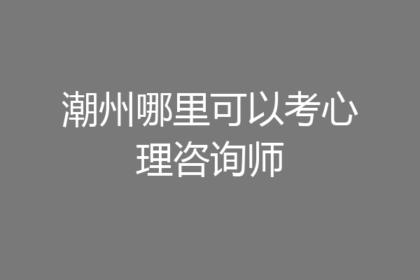 潮州哪里可以考心理咨询师