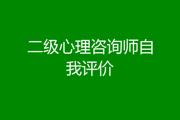 二级心理咨询师自我评价