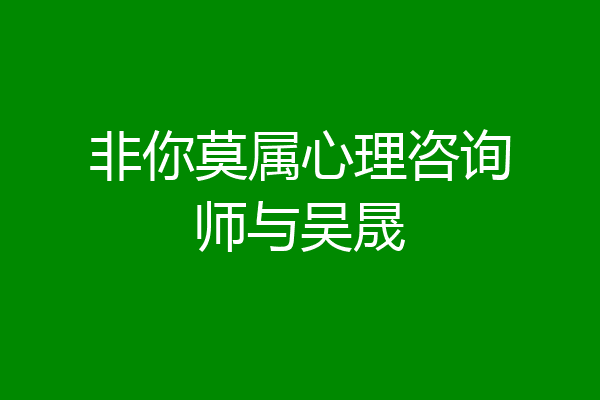 非你莫属心理咨询师与吴晟