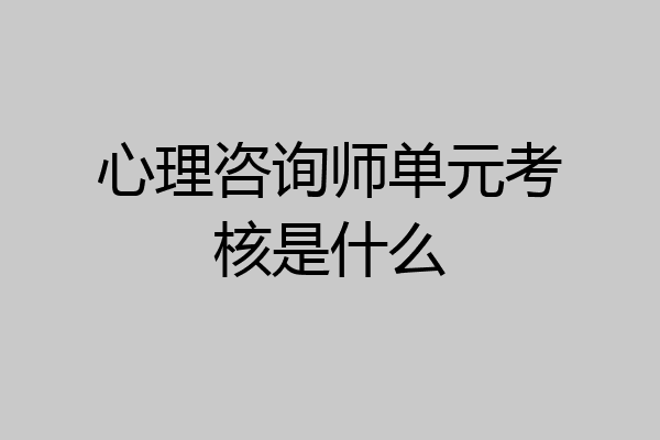 心理咨询师单元考核是什么