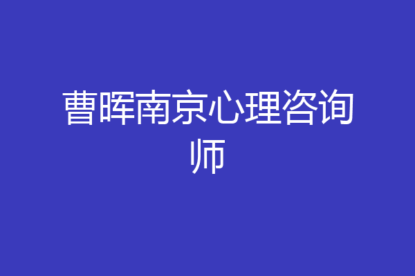 曹晖南京心理咨询师