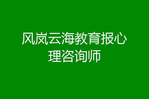 风岚云海教育报心理咨询师