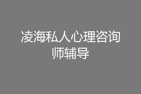 凌海私人心理咨询师辅导