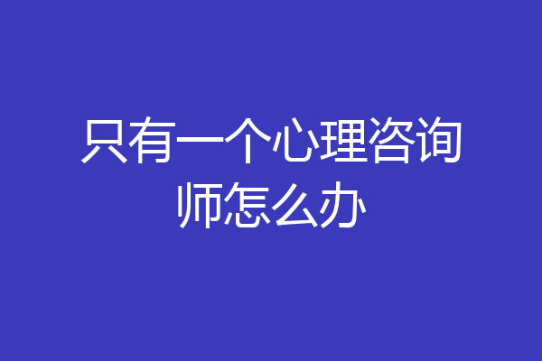 只有一个心理咨询师怎么办
