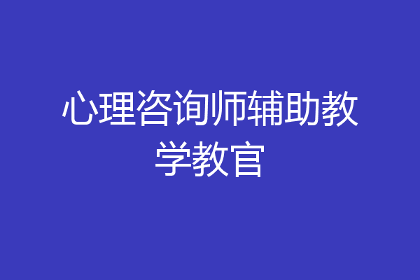 心理咨询师辅助教学教官