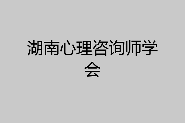 湖南心理咨询师学会
