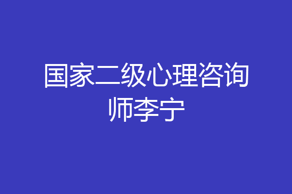 国家二级心理咨询师李宁