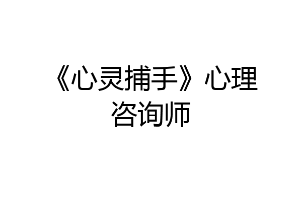 《心灵捕手》心理咨询师
