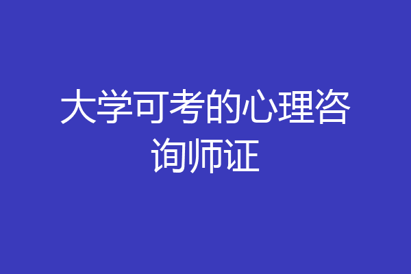 大学可考的心理咨询师证