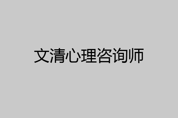 文清心理咨询师
