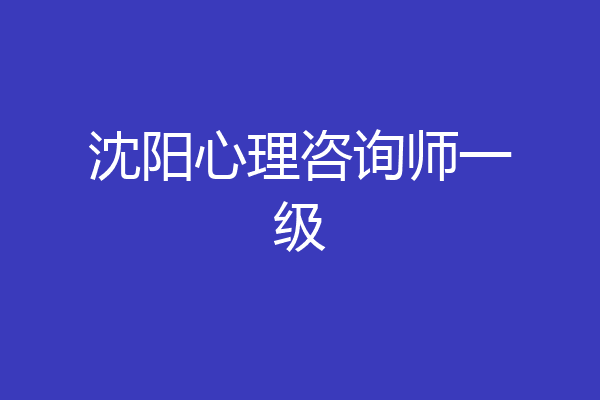沈阳心理咨询师一级