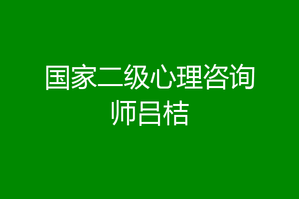 国家二级心理咨询师吕桔