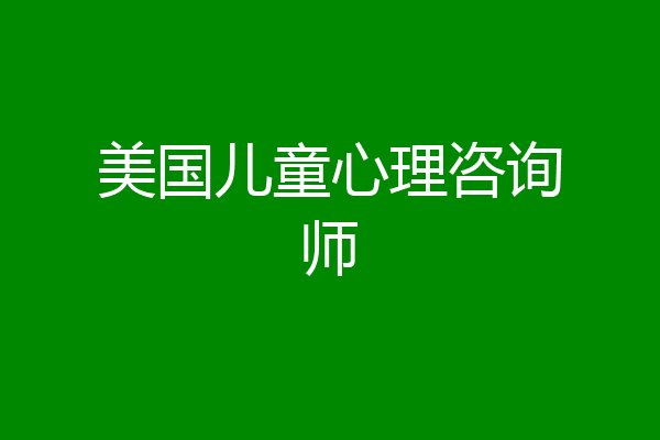 美国儿童心理咨询师
