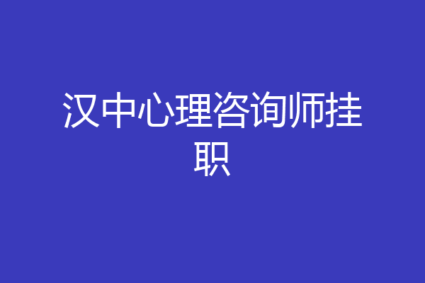 汉中心理咨询师挂职