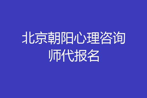 北京朝阳心理咨询师代报名