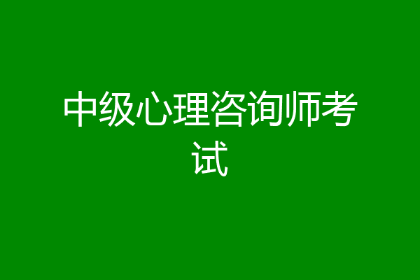 中级心理咨询师考试